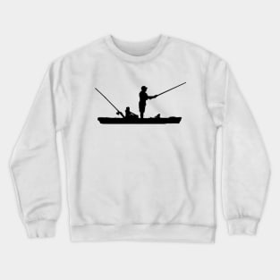 Kayak Fishing Black Crewneck Sweatshirt